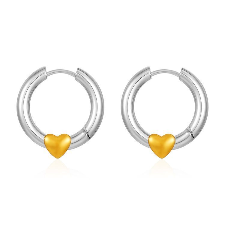 Fashion Trend Stylish Round Gold Love Earrings