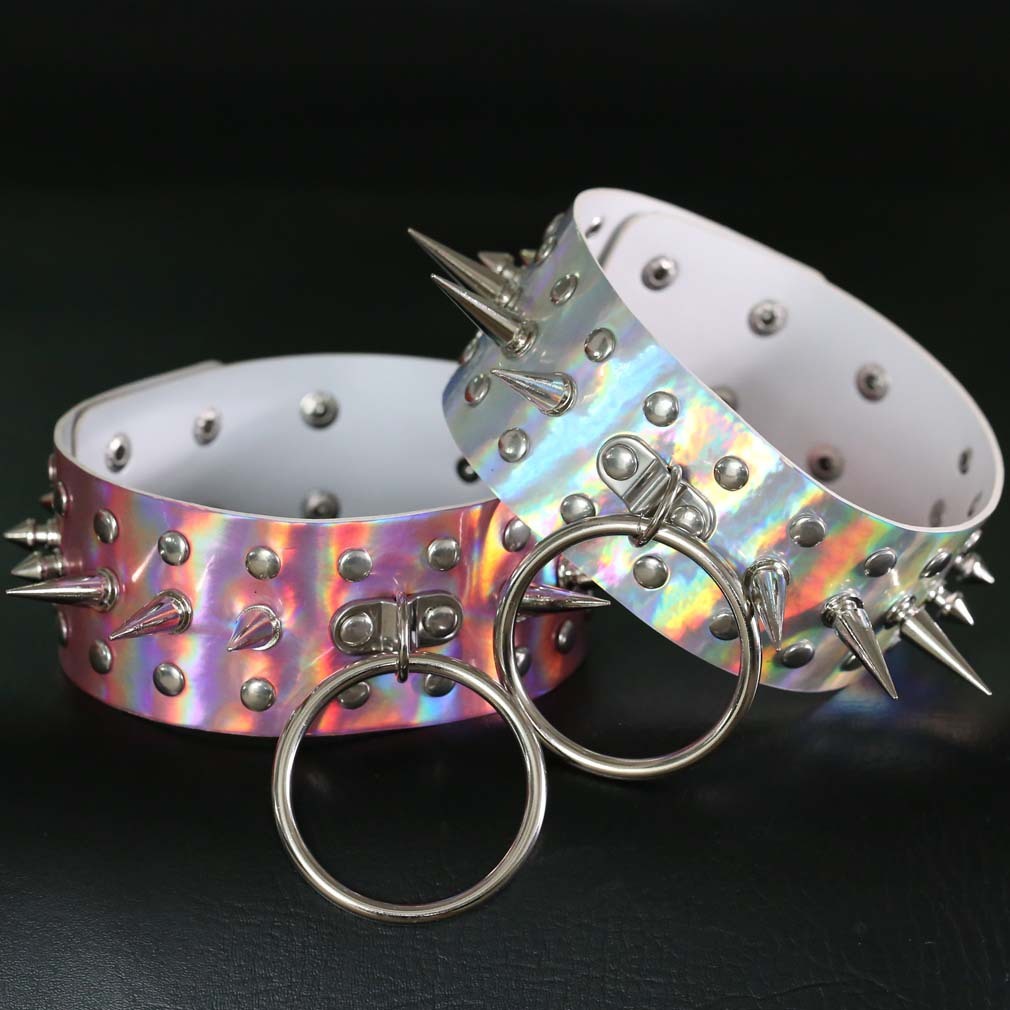 European And American Punk Spike Rivet Bound Neck Bandana Necklace