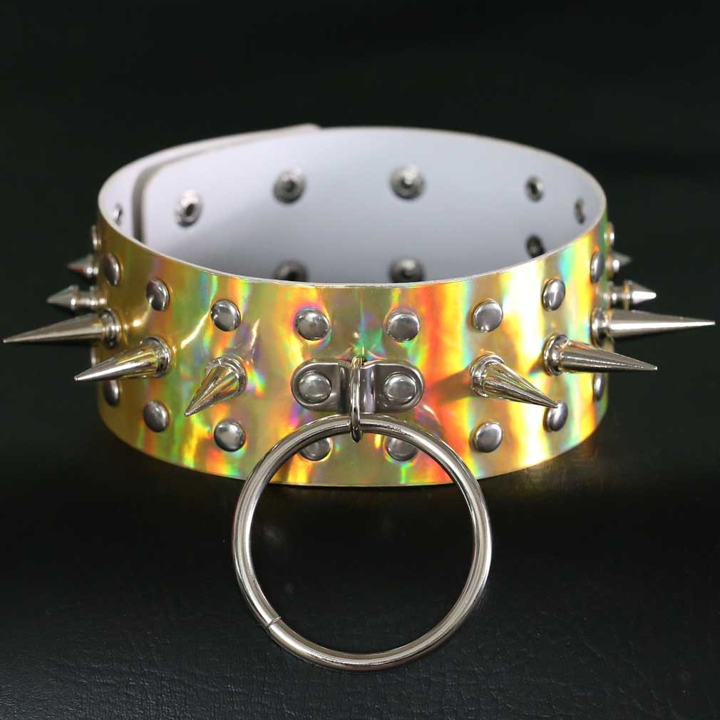 European And American Punk Spike Rivet Bound Neck Bandana Necklace