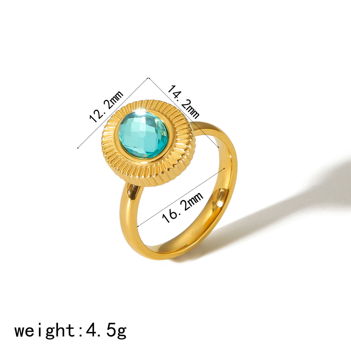 Oval Zircon Titanium Steel Ring Female Niche