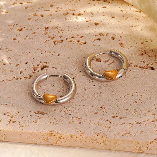 Fashion Trend Stylish Round Gold Love Earrings