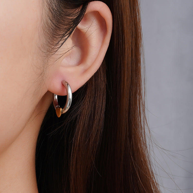 Fashion Trend Stylish Round Gold Love Earrings