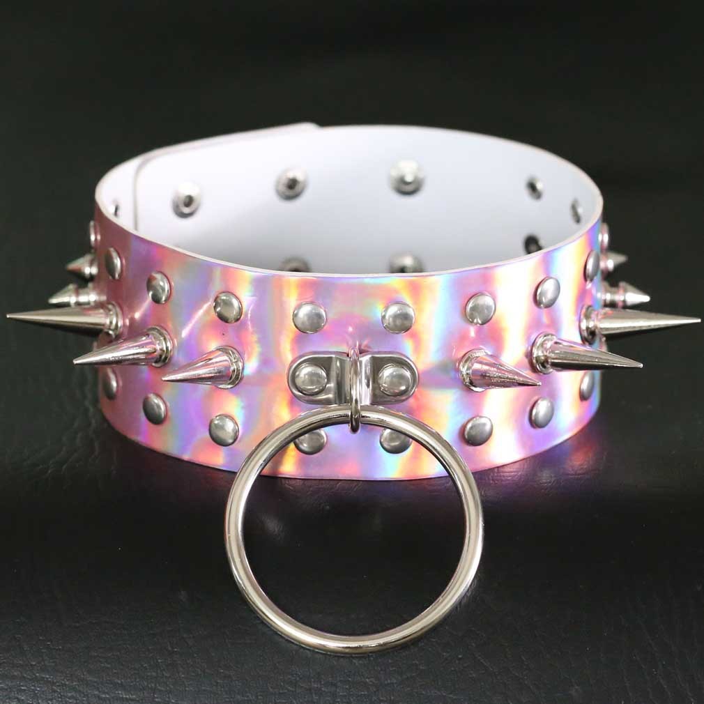 European And American Punk Spike Rivet Bound Neck Bandana Necklace
