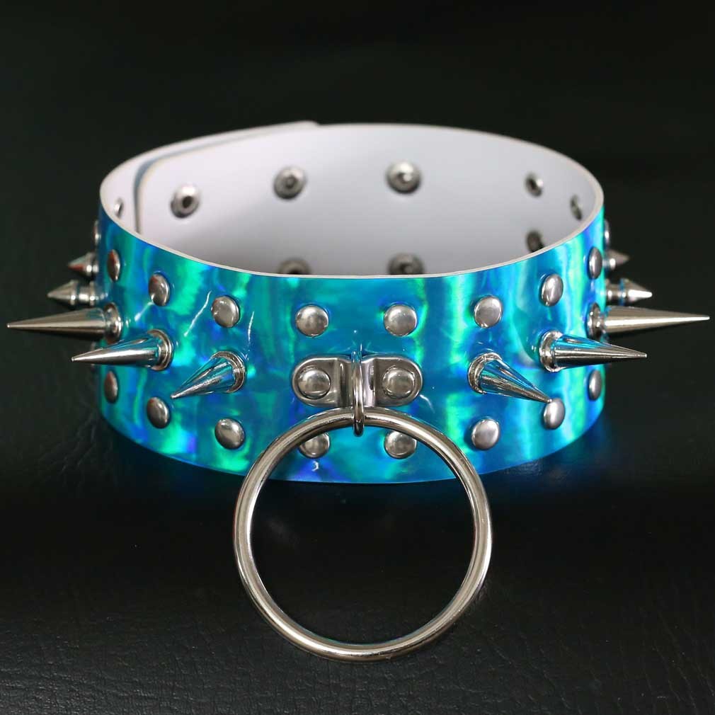 European And American Punk Spike Rivet Bound Neck Bandana Necklace