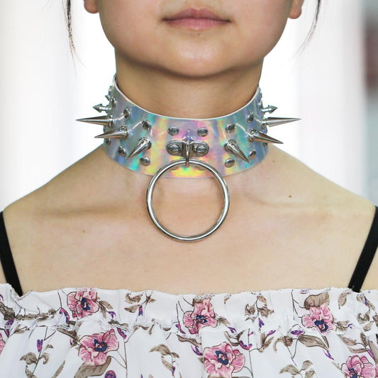 European And American Punk Spike Rivet Bound Neck Bandana Necklace