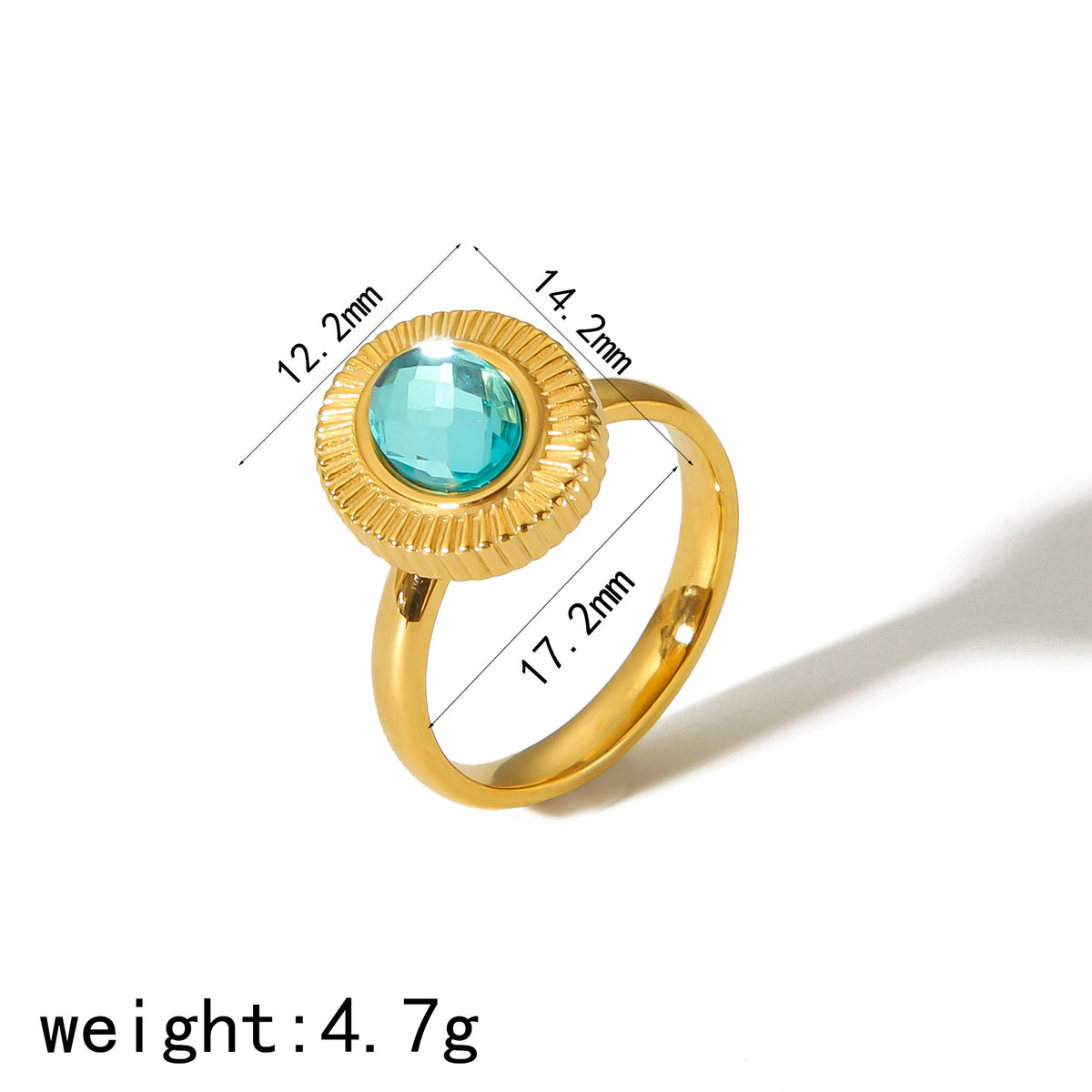 Oval Zircon Titanium Steel Ring Female Niche