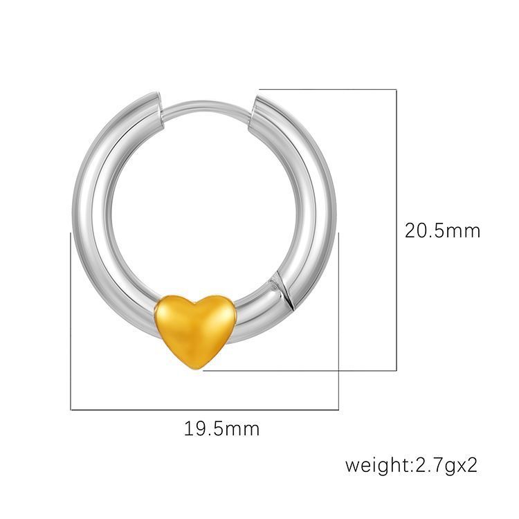 Fashion Trend Stylish Round Gold Love Earrings
