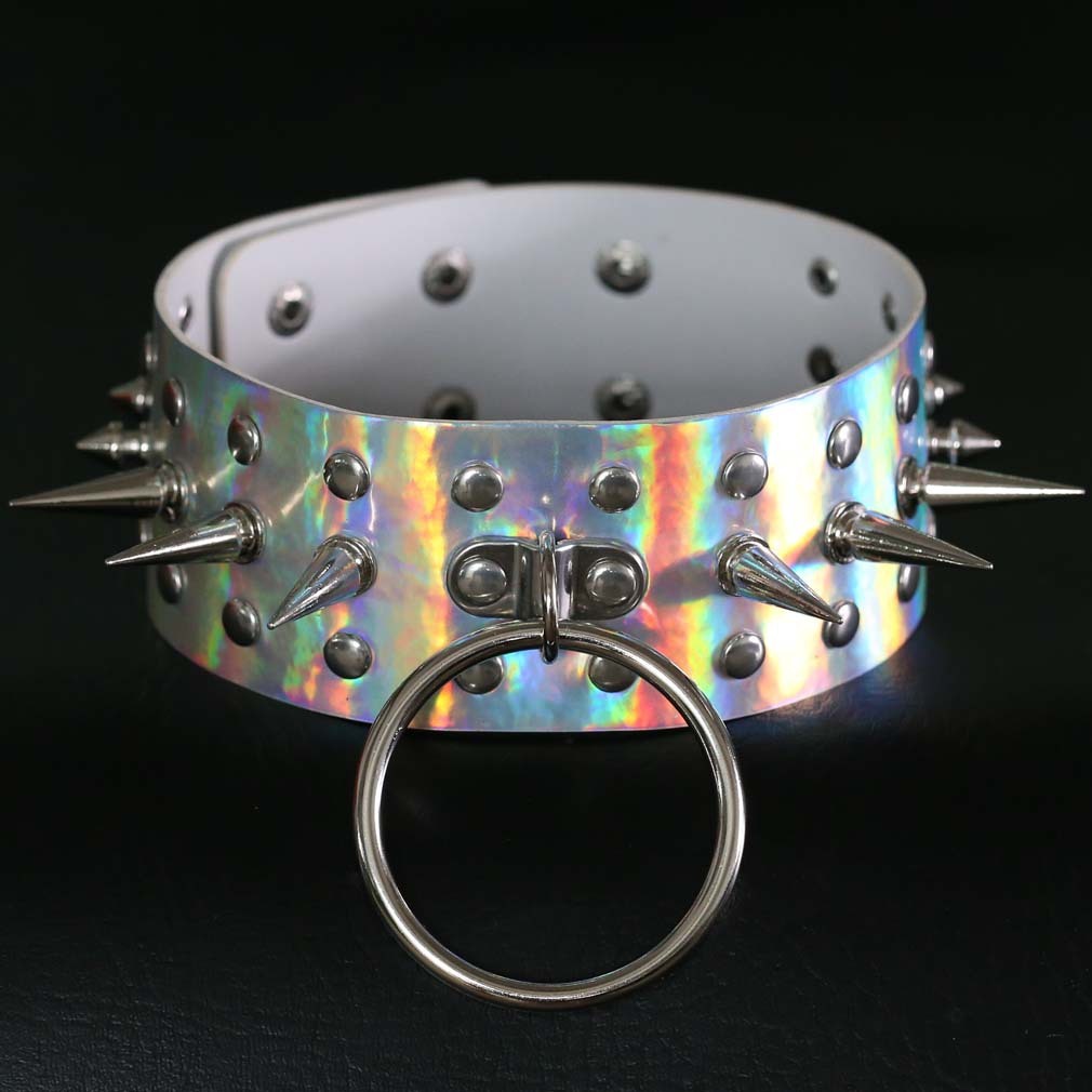 European And American Punk Spike Rivet Bound Neck Bandana Necklace